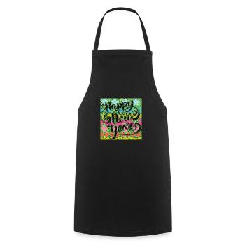Happy new year - Cooking Apron - black - Front - AI Model Male 185 dark (185cm)