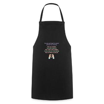 You're doing a great job! Motivation & self-love - Cooking Apron - black - Front - AI Model Male 185 dark (185cm)