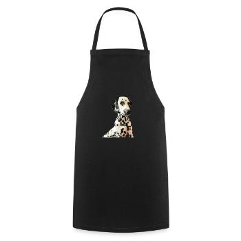 Dalmatien doux - Tablier de cuisine - noir - Devant - AI Model Male 185 dark (185cm)
