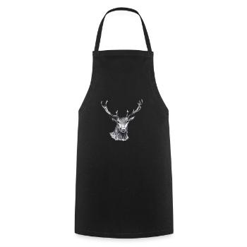 Deer - Cooking Apron - black - Front - AI Model Male 185 dark (185cm)
