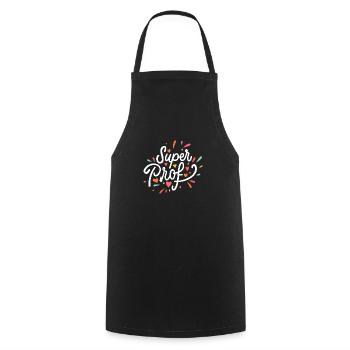 Super prof - Tablier de cuisine - noir - Devant - AI Model Male 185 dark (185cm)