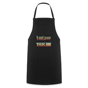 1987 anniversaire 1987 né en 1987 anniversaire - Tablier de cuisine - noir - Devant - AI Model Male 185 dark (185cm)