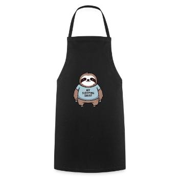 Faultier Schlaf T-Shirt Yogashirt Ruhe & Yoga Blau - Kochschürze - Schwarz - Vorne - AI Model Male 185 dark (185cm)