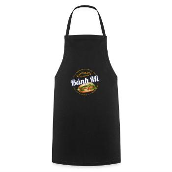 Banh Mi Street Food Baguette Rétro Vietnam Souvenir - Tablier de cuisine - noir - Devant - AI Model Male 185 dark (185cm)