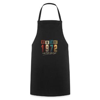 Vintage 1972: Limited Edition - 53rd Anniversary. - Cooking Apron - black - Front - AI Model Male 185 dark (185cm)