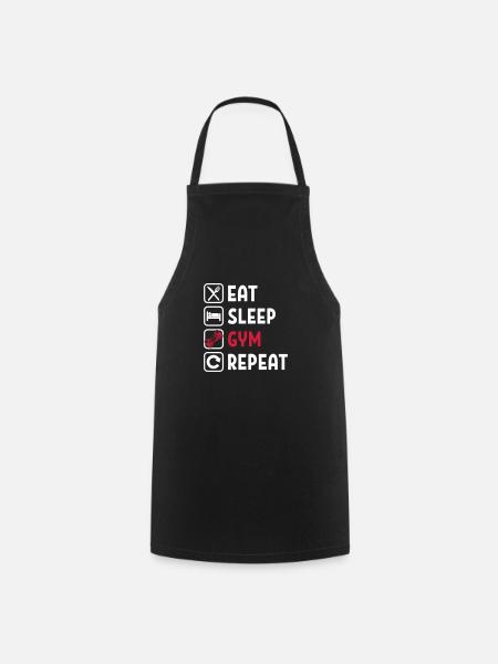 Eat Sleep Gym Repeat - Kochschürze - Schwarz