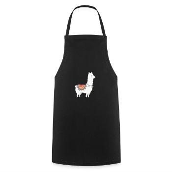 Lama - Kochschürze - Schwarz - Vorne - AI Model Male 185 dark (185cm)