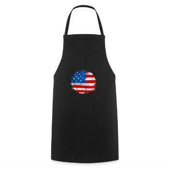 USA Amerika America Flagge Flag - Kochschürze - Schwarz - Vorne - AI Model Male 185 dark (185cm)
