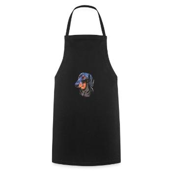 Wiener dachshund sausage dog - Cooking Apron - black - Front - AI Model Male 185 dark (185cm)