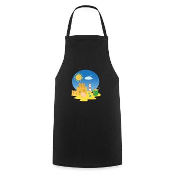 Sandcastle on the beach - Cooking Apron - black - Front - AI Model Male 185 dark (185cm)