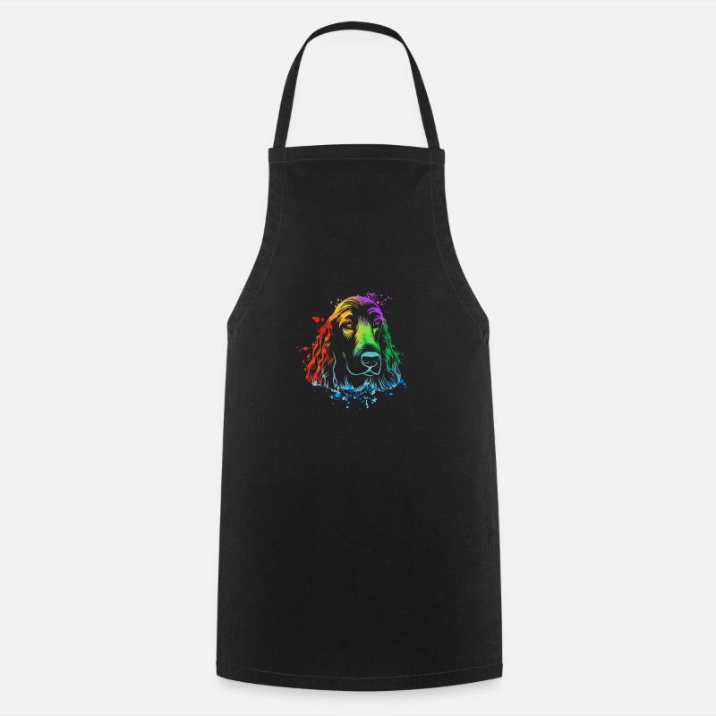 Colorful Cocker Spaniel Dog Dog Lover - Cooking Apron - black