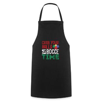 Bocce Ball Player Boules Grab Your Balls Its - Cooking Apron - black - Front - AI Model Male 185 dark (185cm)