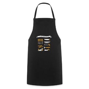Types of woodworking tools - Cooking Apron - black - Front - AI Model Male 185 dark (185cm)