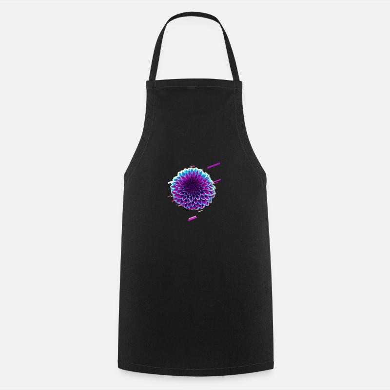 Dahlie Autumn 80s Retro Violet - Cooking Apron - black
