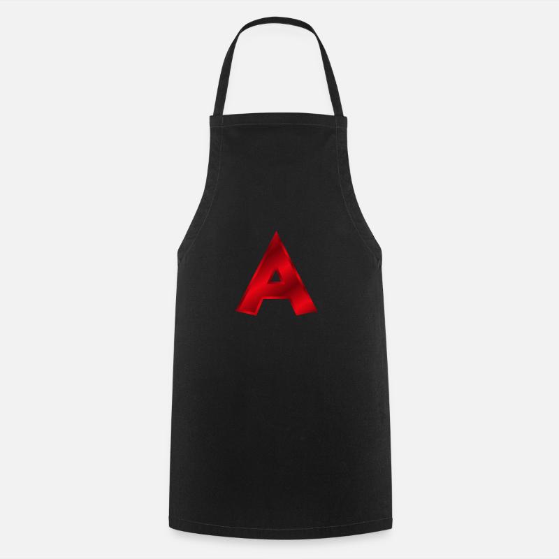 Rotes A - Kochschürze - Schwarz