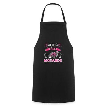 Motarde femme moto - Tablier de cuisine - noir - Devant - AI Model Male 185 dark (185cm)
