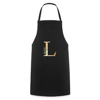 Customizable Monogram L Botany - Cooking Apron - black - Front - AI Model Male 185 dark (185cm)