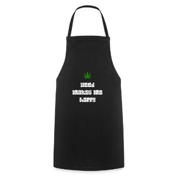 weed makes me happy cannabis marijuana - Cooking Apron - black - Front - AI Model Male 185 dark (185cm)