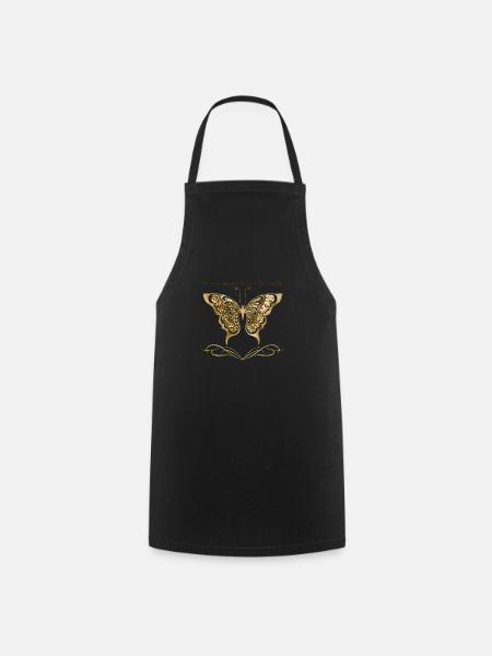Golden butterfly - Cooking Apron - black