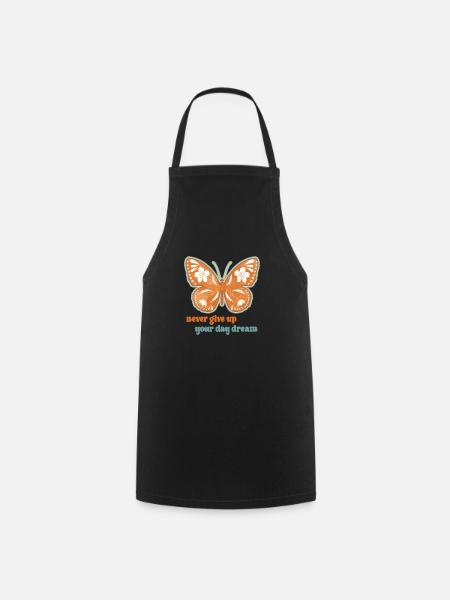 Schmetterling Blume blumig Sprüche Spruch Blumen - Kochschürze - Schwarz