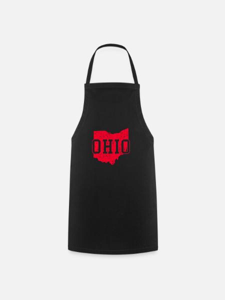 Ohio State Karte Vintage - Kochschürze - Schwarz