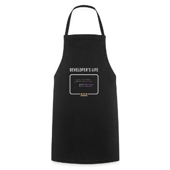 Nerd Developer Computer Science Programmer Developer - Cooking Apron - black - Front - AI Model Male 185 dark (185cm)