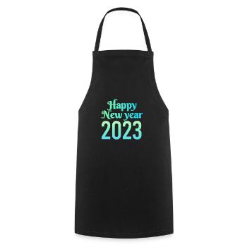 Frohes neues Jahr 2023 - Kochschürze - Schwarz - Vorne - AI Model Male 185 dark (185cm)