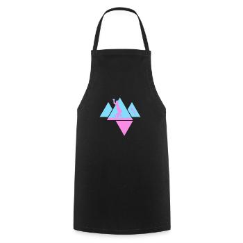 Unicycle UNICYCLE-Girl Unicycling StreetArt - Cooking Apron - black - Front - AI Model Male 185 dark (185cm)