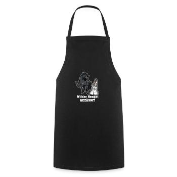 Sauvage étalon dompté Cadeau Célibataire Cheval - Tablier de cuisine - noir - Devant - AI Model Male 185 dark (185cm)
