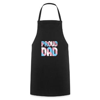 Papa fier transgenre - Tablier de cuisine - noir - Devant - AI Model Male 185 dark (185cm)