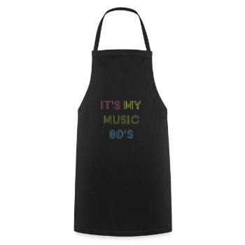 80 s de musique - Tablier de cuisine - noir - Devant - AI Model Male 185 dark (185cm)