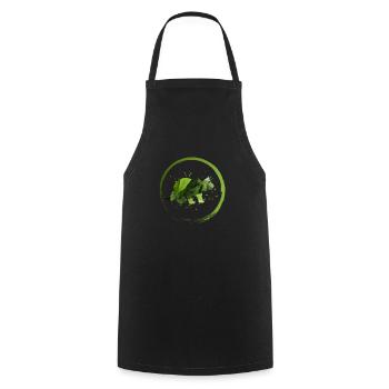 Nice dino motif - Cooking Apron - black - Front - AI Model Male 185 dark (185cm)