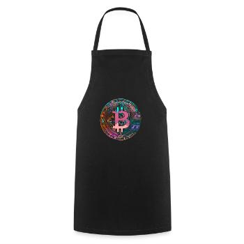 BITCOIN,crypto - Cooking Apron - black - Front - AI Model Male 185 dark (185cm)
