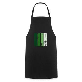 Retro stripes green - Cooking Apron - black - Front - AI Model Male 185 dark (185cm)