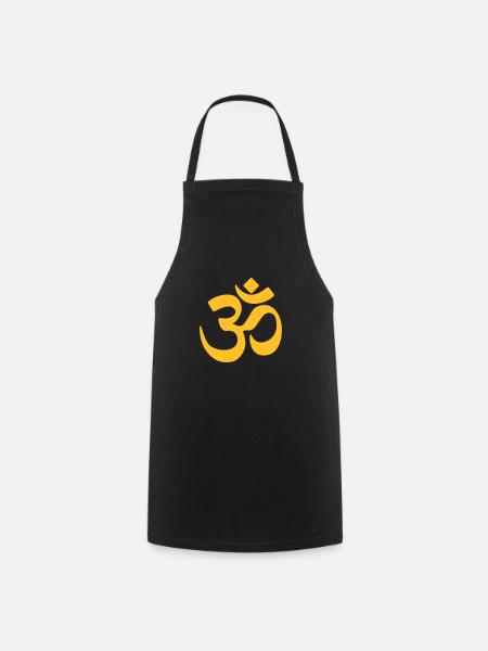 om zeichen chakra mandala yoga liebe energie gelb - Kochschürze - Schwarz