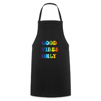 good vibes only - Cooking Apron - black - Front - AI Model Male 185 dark (185cm)