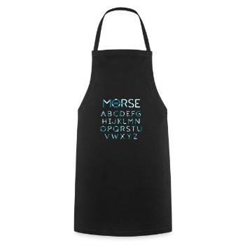 Morse Code Amateur Radio amateur - Cooking Apron - black - Front - AI Model Male 185 dark (185cm)