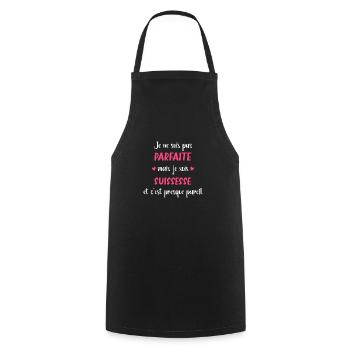 Je ne suis pas parfait mais Suissesse - Tablier de cuisine - noir - Devant - AI Model Male 185 dark (185cm)