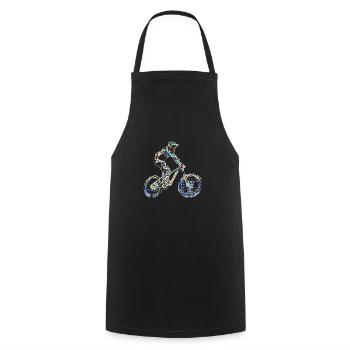 MTB downhill mountain bike - Cooking Apron - black - Front - AI Model Male 185 dark (185cm)