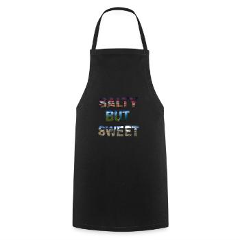salty but sweet - Cooking Apron - black - Front - AI Model Male 185 dark (185cm)