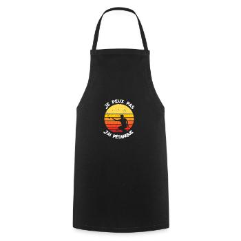 je peux pas, j ai pétanque - humour - Tablier de cuisine - noir - Devant - AI Model Male 185 dark (185cm)