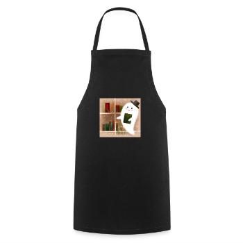 Mind and Books - Cooking Apron - black - Front - AI Model Male 185 dark (185cm)
