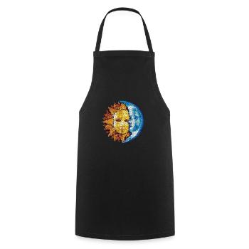 Sun Moon Mosaic Astrology mystical symbol - Cooking Apron - black - Front - AI Model Male 185 dark (185cm)