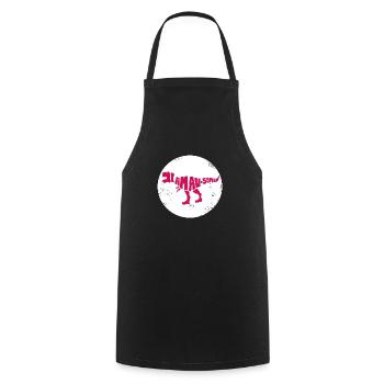 Dinosaur. I am awesome style. Animals. Prehistoric times - Cooking Apron - black - Front - AI Model Male 185 dark (185cm)
