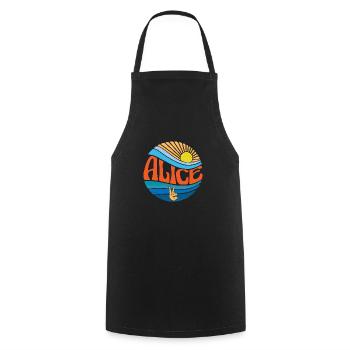 Alice Chemise Vintage Coucher de soleil Alice Groovy Cravate Dye - Tablier de cuisine - noir - Devant - AI Model Male 185 dark (185cm)