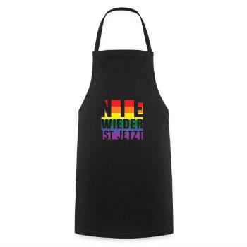 Never again lettering Pride - Cooking Apron - black - Front - AI Model Male 185 dark (185cm)