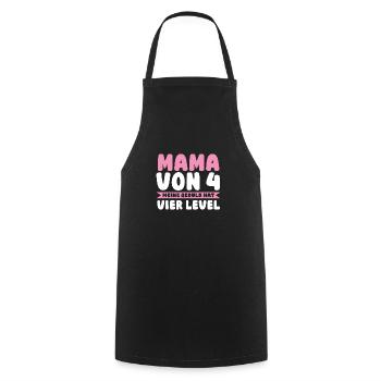 Maman de 4 enfants - Tablier de cuisine - noir - Devant - AI Model Male 185 dark (185cm)