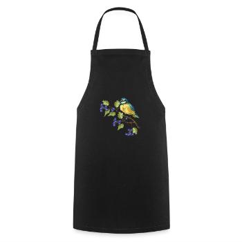 Oiseau coloré - Tablier de cuisine - noir - Devant - AI Model Male 185 dark (185cm)