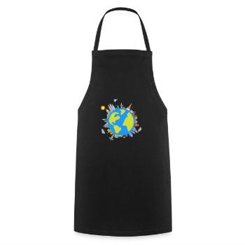 The Earth/The Earth - Cooking Apron - black - Front - AI Model Male 185 dark (185cm)