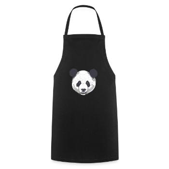 Panda head bear cool sweet realistic illustration - Cooking Apron - black - Front - AI Model Male 185 dark (185cm)